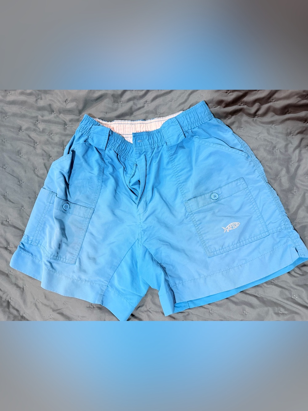 AFTCO Light Blue Men's Cargo Swim Shorts